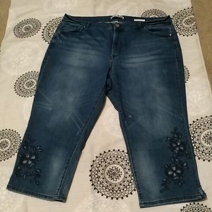 EUC Code Bleu Chelsea Crop jeans
